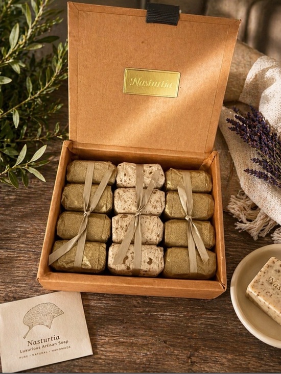 Nasturia Other - Nasturtia Artisan Soap Gift Set 12 Mini Soaps | Luxury Spa Box Natural Handmade